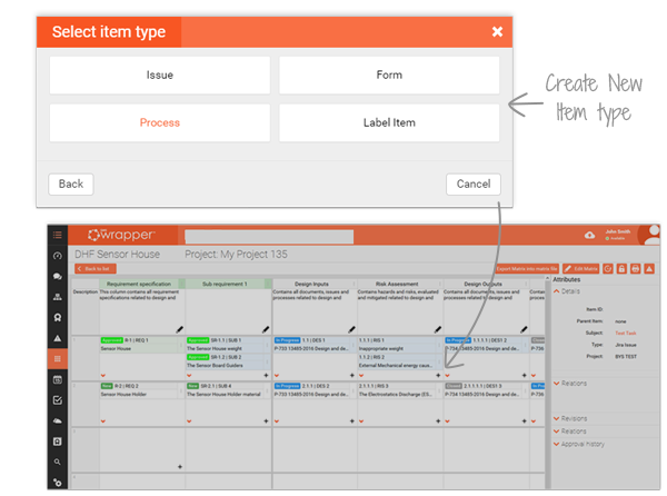 qmsWrapper Traceability Matrix – multi-user item creation and integration with Jira and QMS modules